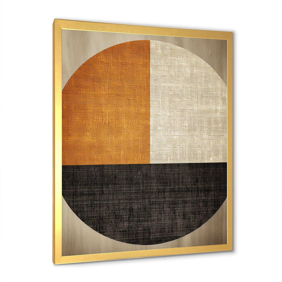 Orange and black geometric breeze shapes - Abstract Canvas Wall Art