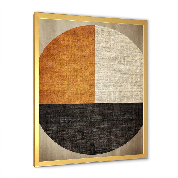 Orange and black geometric breeze shapes - Abstract Canvas Wall Art