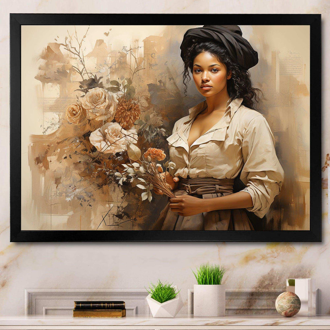 African Historical portrait  - People Canvas Wall Art
