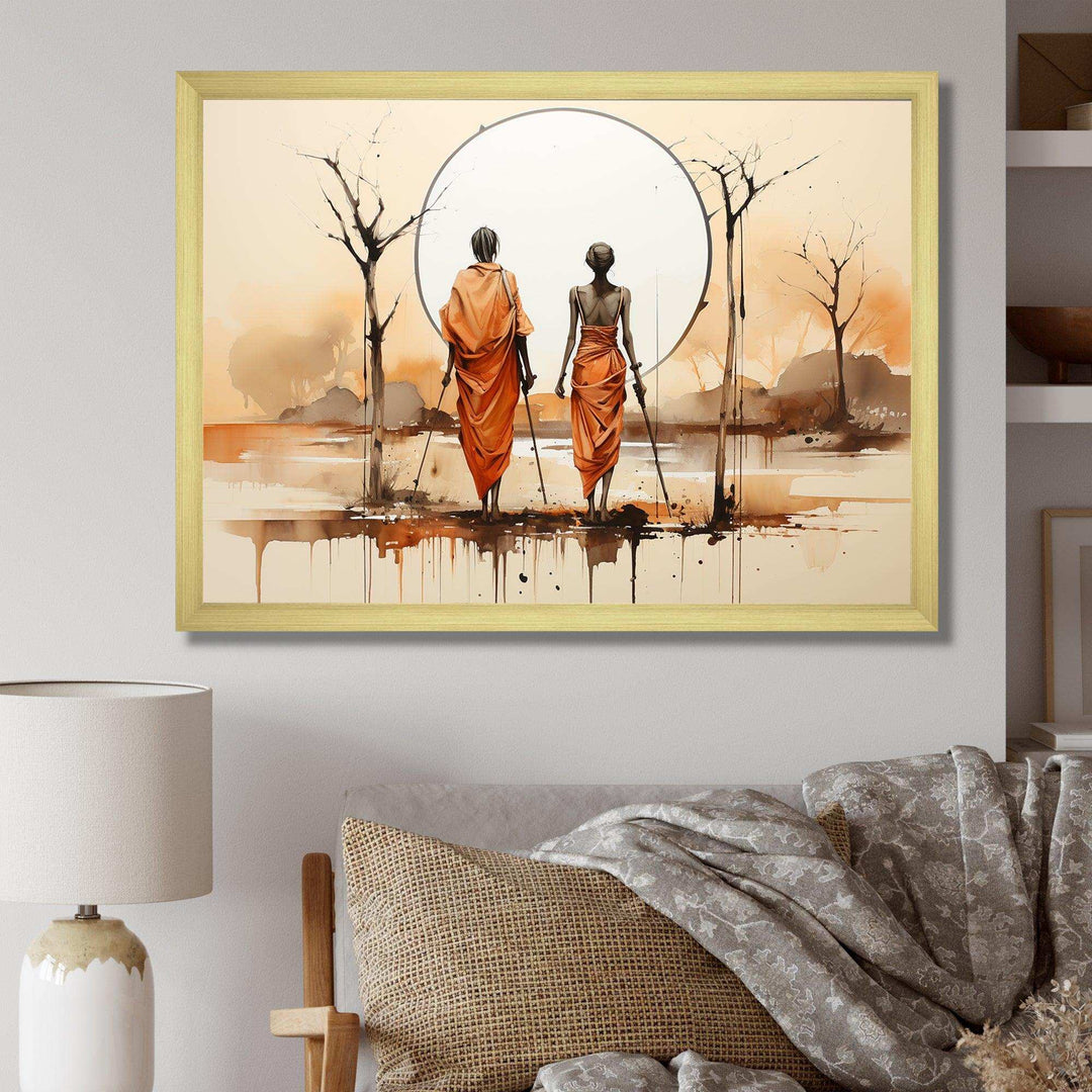 African Bushmen of Kalahari II - People Canvas Wall Art