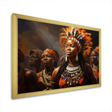 Brown African Zulu Festive Revelry - People Canvas Wall Art