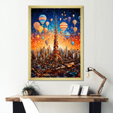 Ballon Forbidden City Dusk - Hot Air Balloon Canvas Wall Art