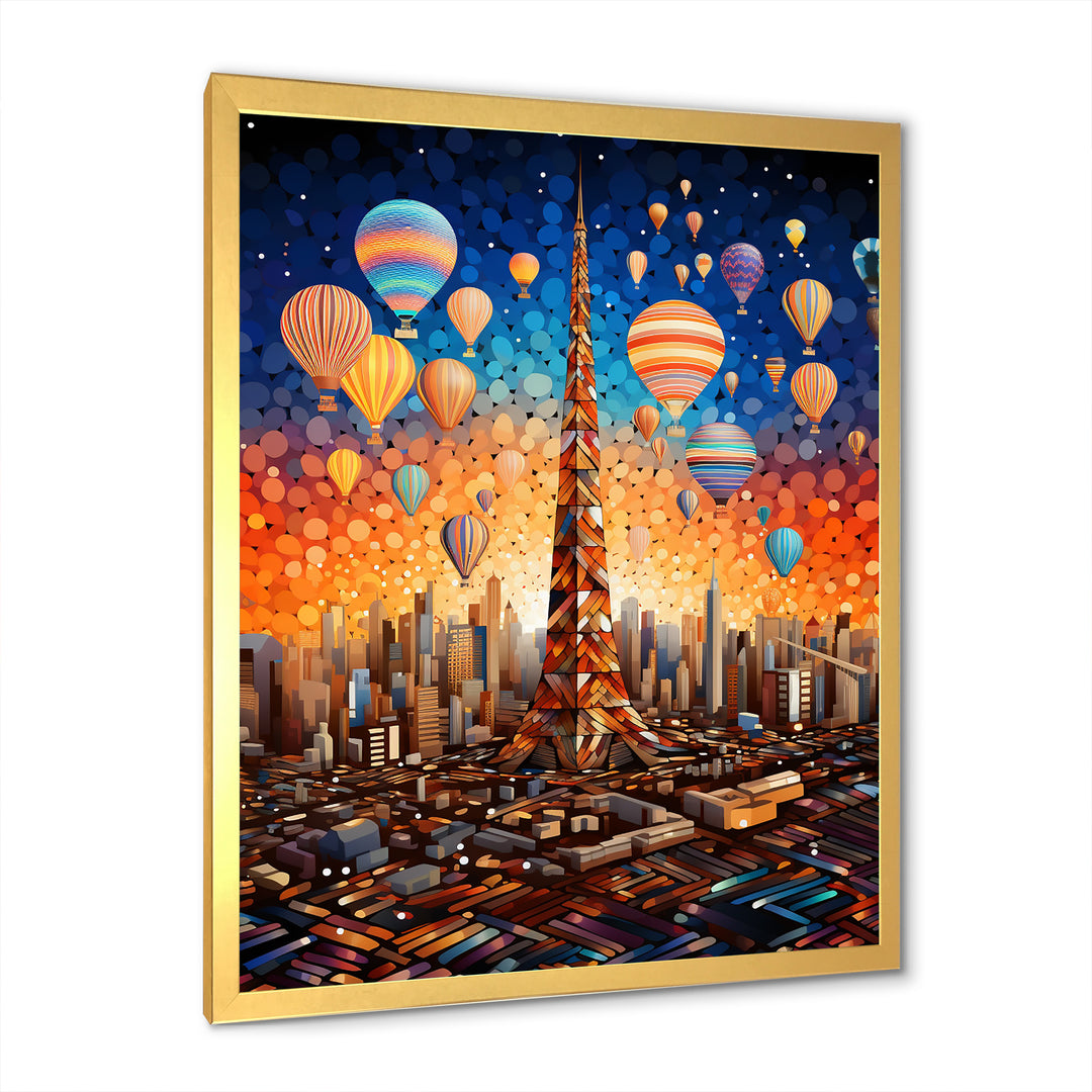 Ballon Forbidden City Dusk - Hot Air Balloon Canvas Wall Art