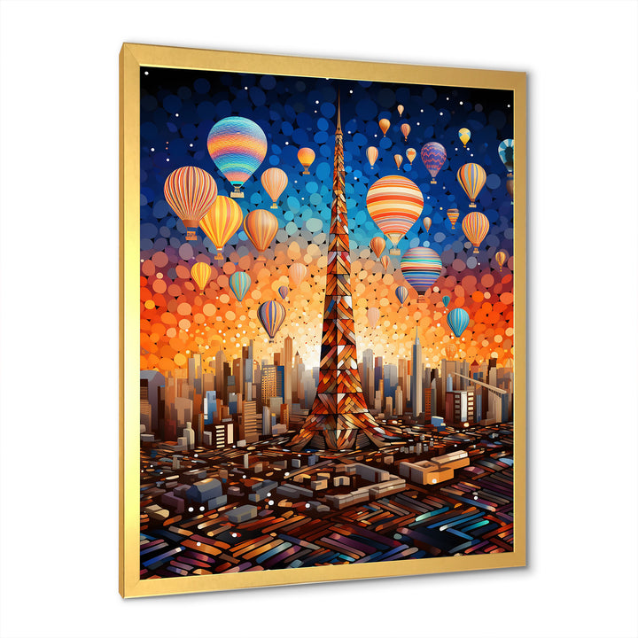 Ballon Forbidden City Dusk - Hot Air Balloon Canvas Wall Art