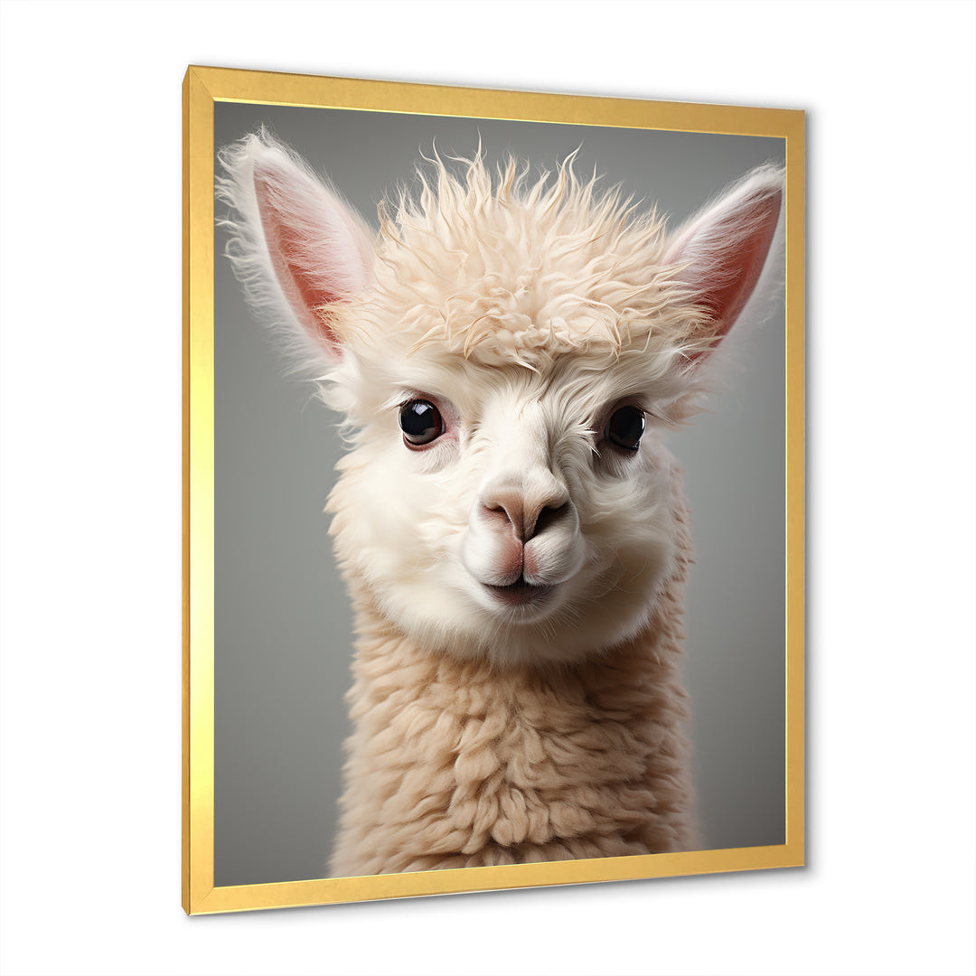 White Majestic Alpaca portrait - Alpaca Wall Art Prints