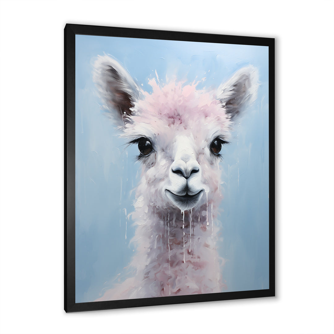 Grey Majestic Alpaca portrait - Gray Alpaca Wall Art