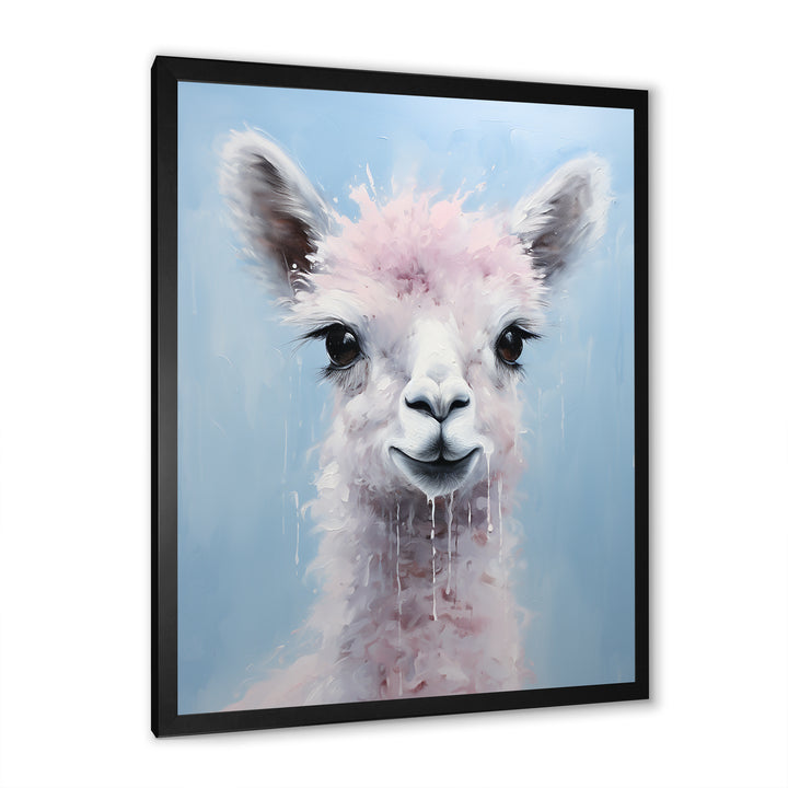 Grey Majestic Alpaca portrait - Gray Alpaca Wall Art