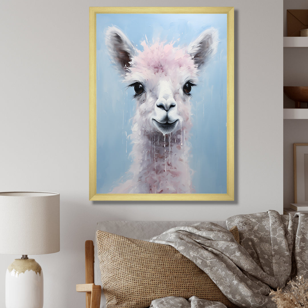 Grey Majestic Alpaca portrait - Gray Alpaca Wall Art