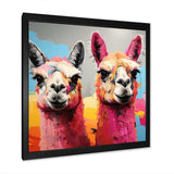 Colorful Enchanting Popart Alpacas portrait - Abstract Canvas Wall Art