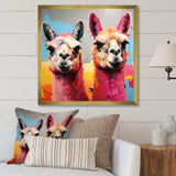 Colorful Enchanting Popart Alpacas portrait - Abstract Canvas Wall Art