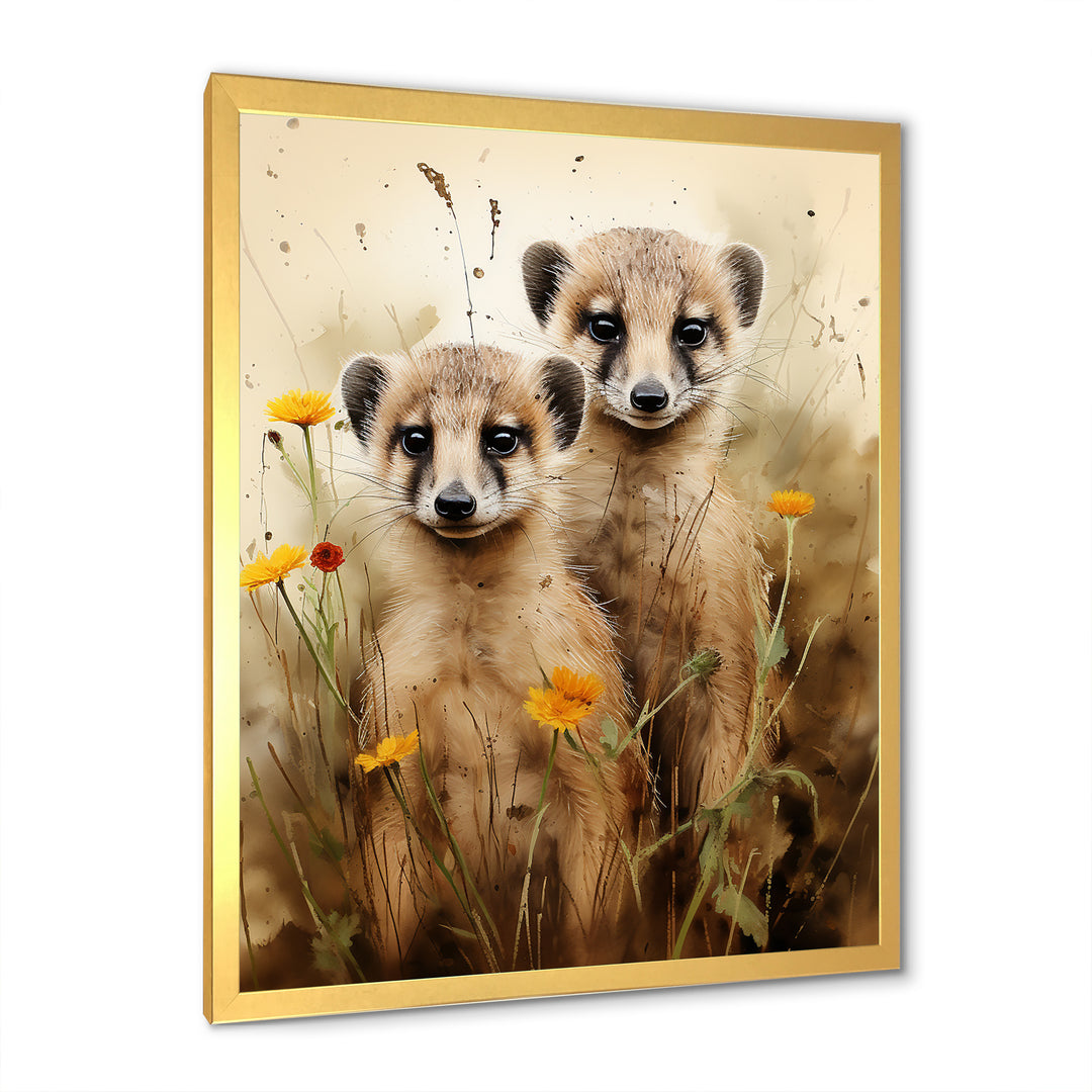 Otters meadow blooms Playtime - Marine Animals Living Room Wall Art