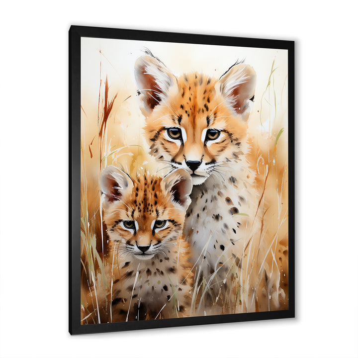 Cheetahs Tranquil meadow portrait - Cheetah Bedroom Wall Art