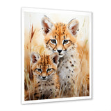 Cheetahs Tranquil meadow portrait - Cheetah Bedroom Wall Art
