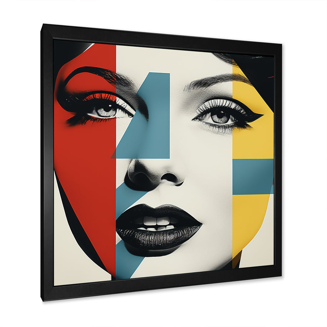 Pop Art Runway woman Portrait - Raven Canvas Wall Art