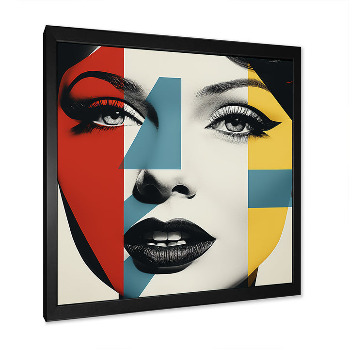 Pop Art Runway woman Portrait - Raven Canvas Wall Art