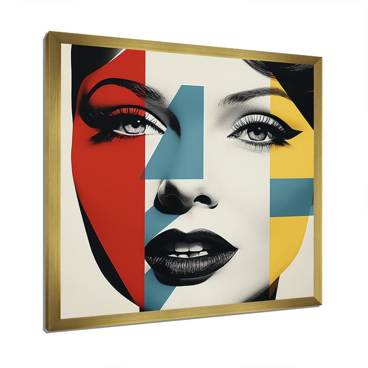 Pop Art Runway woman Portrait - Raven Canvas Wall Art