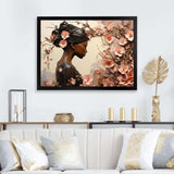 Gold and pink African american floral dance - Fashion Canvas Wall Art