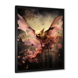 Abstract Pink and Black Bat Elegance - Bat Wall Decor