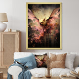 Abstract Pink and Black Bat Elegance - Bat Wall Decor