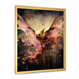 Abstract Pink and Black Bat Elegance - Bat Wall Decor