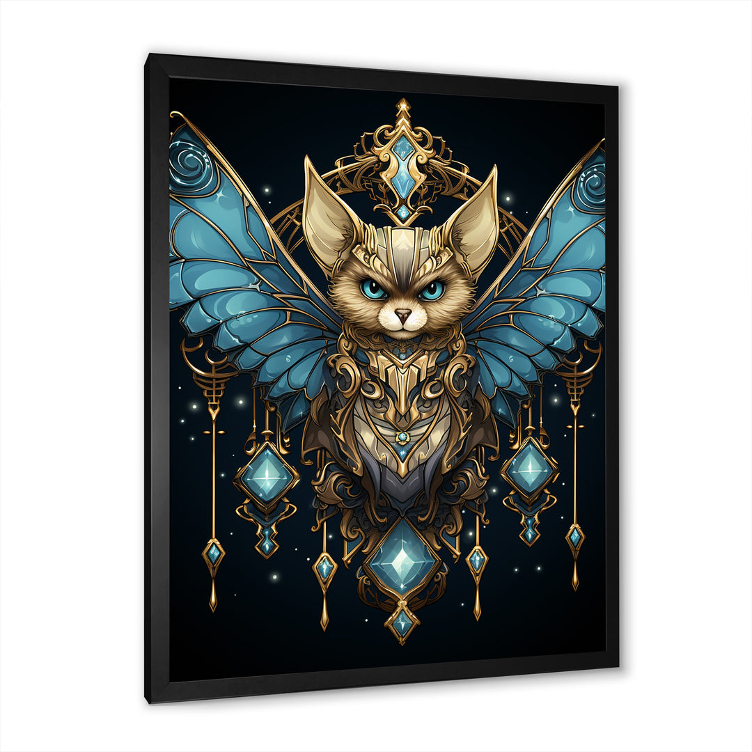 Cubist Night Sky bat - Bat Wall Art Prints