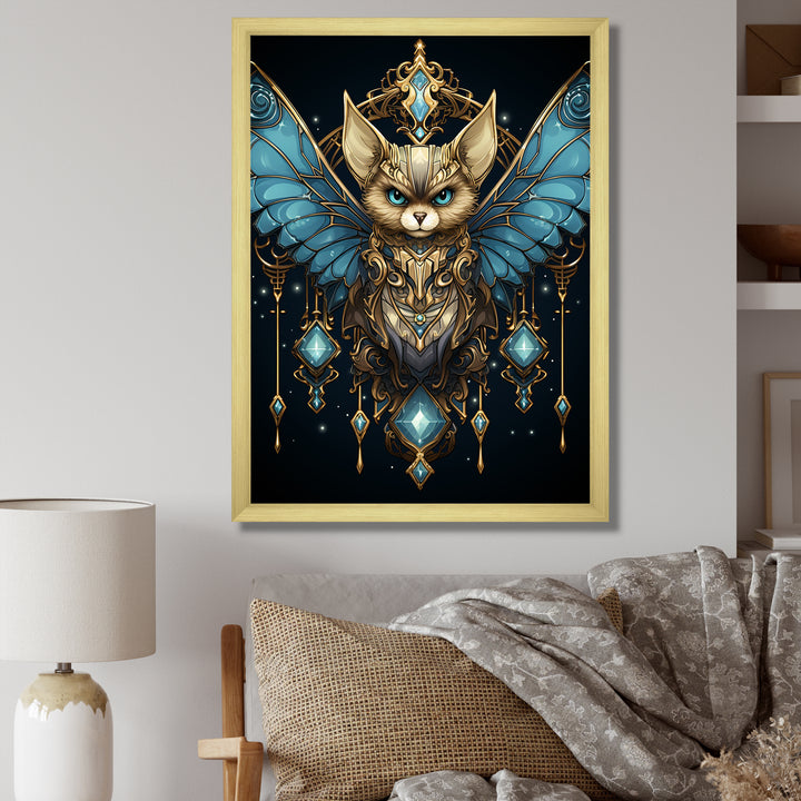 Cubist Night Sky bat - Bat Wall Art Prints
