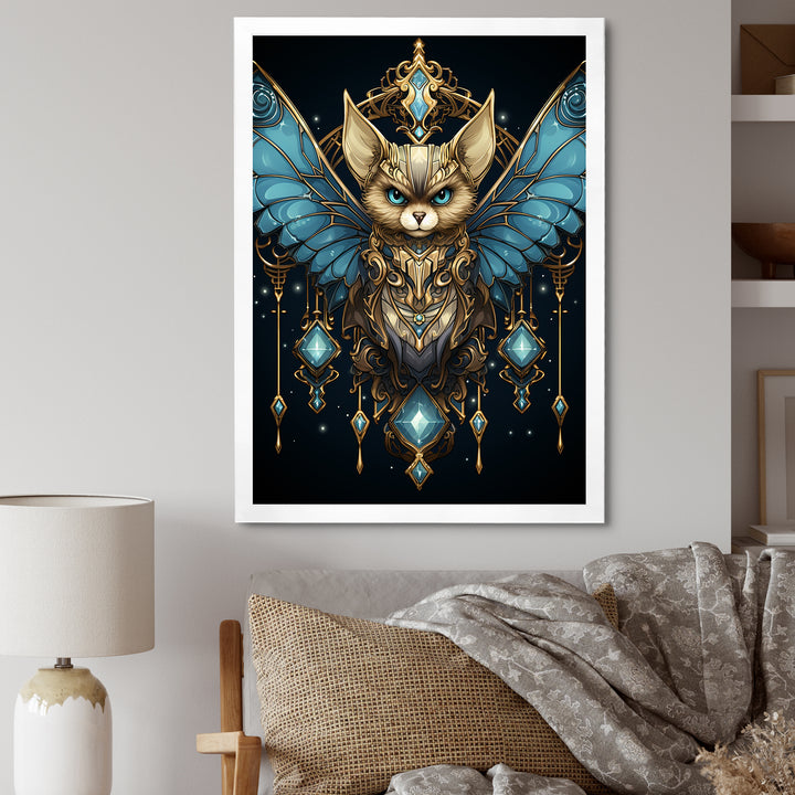 Cubist Night Sky bat - Bat Wall Art Prints