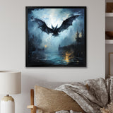 Impressionist Moonlit Bat Flight - Black Animal Nursery Wall Art