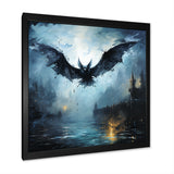 Impressionist Moonlit Bat Flight - Black Animal Nursery Wall Art