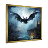 Impressionist Moonlit Bat Flight - Black Animal Nursery Wall Art
