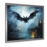 Impressionist Moonlit Bat Flight - Black Animal Nursery Wall Art