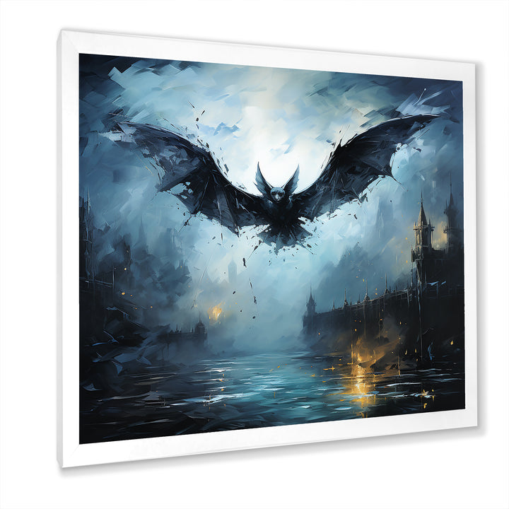 Impressionist Moonlit Bat Flight - Black Animal Nursery Wall Art