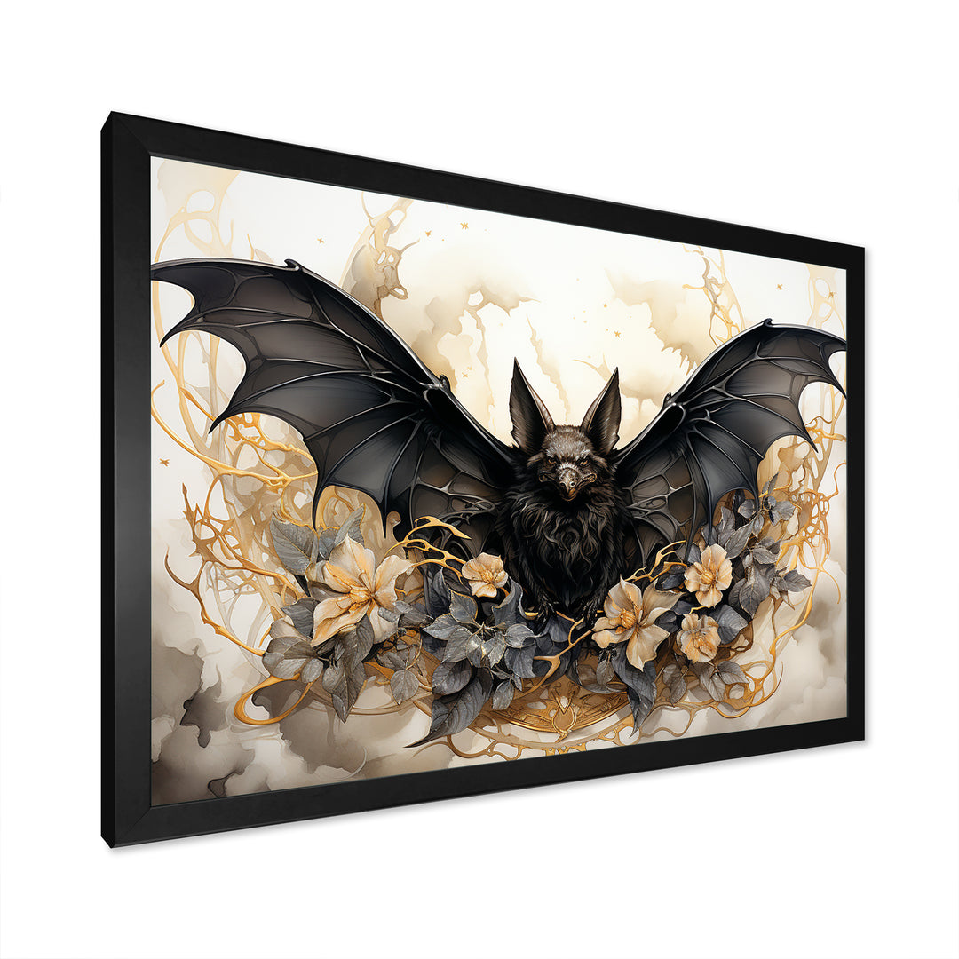 Minimalist Bat Silhouette - Black Bat Wall Art