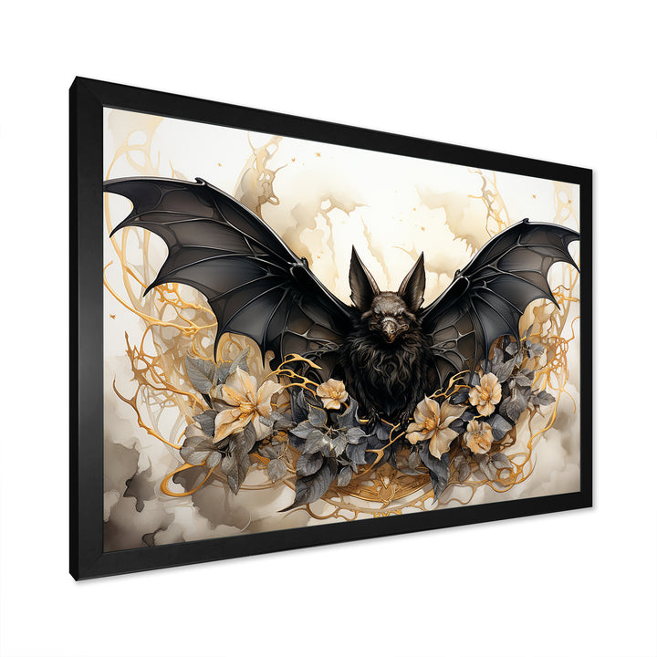 Minimalist Bat Silhouette - Black Bat Wall Art