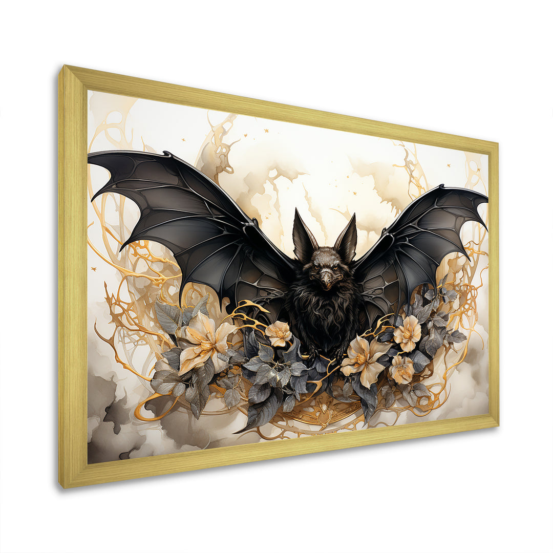 Minimalist Bat Silhouette - Black Bat Wall Art