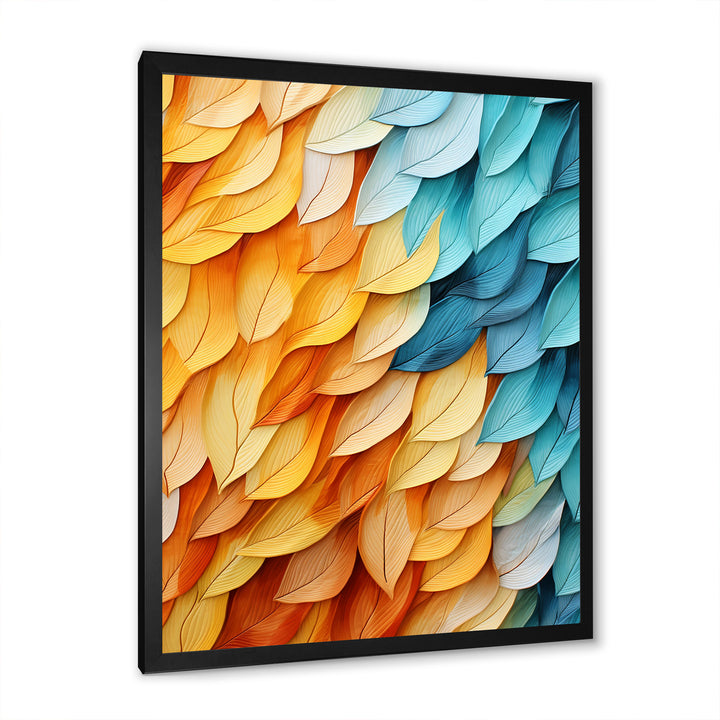 Colorful blue and yellow feathers - Feathers Home Decor Art