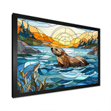 Enchanting beaver mosaic - Blue Beaver Wall Art