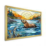 Enchanting beaver mosaic - Blue Beaver Wall Art