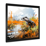Enchanting beaver swim - Nursery Teddy Bear Large Canvas Wall Art