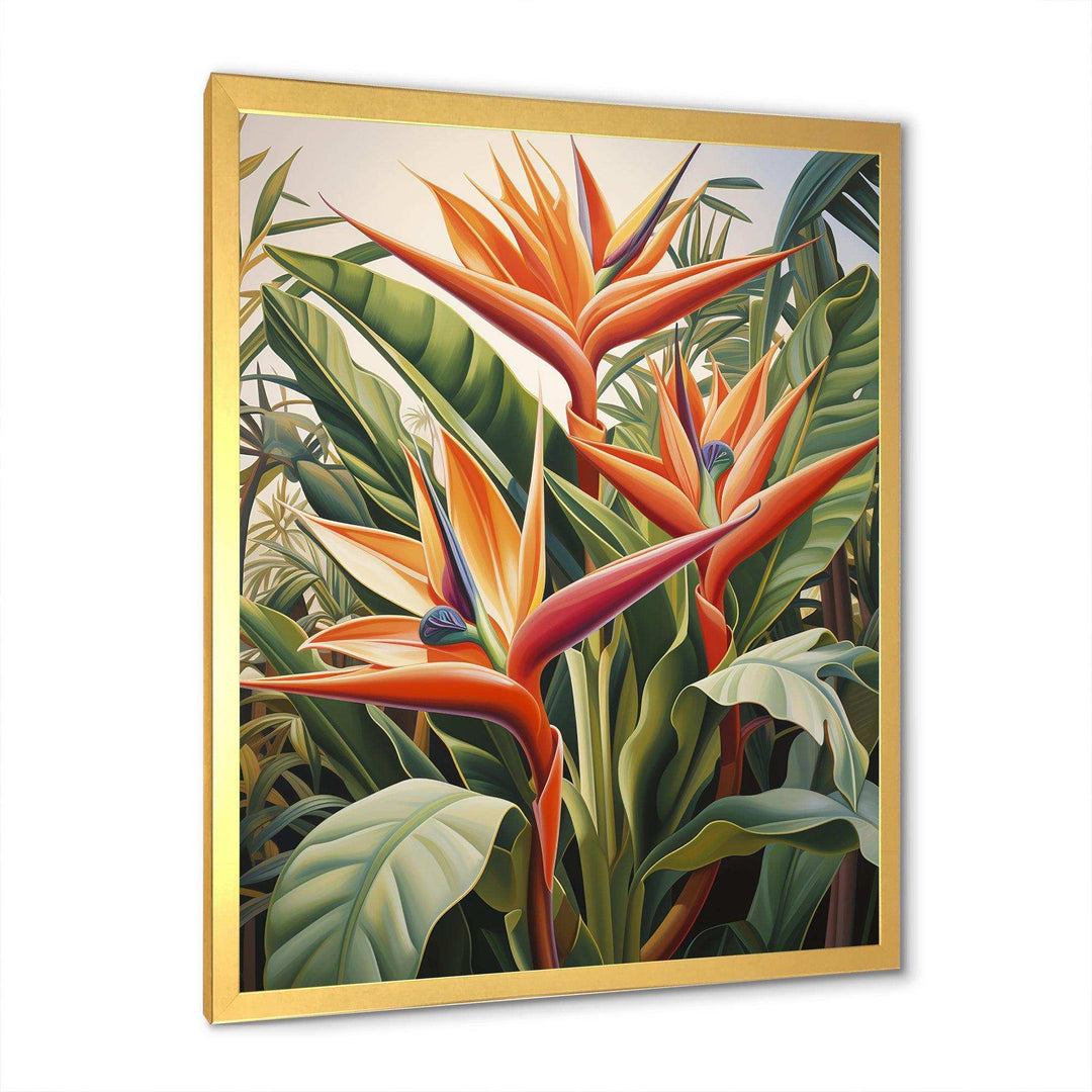 Birds of paradise tropical flowers I - Floral Canvas Wall Art