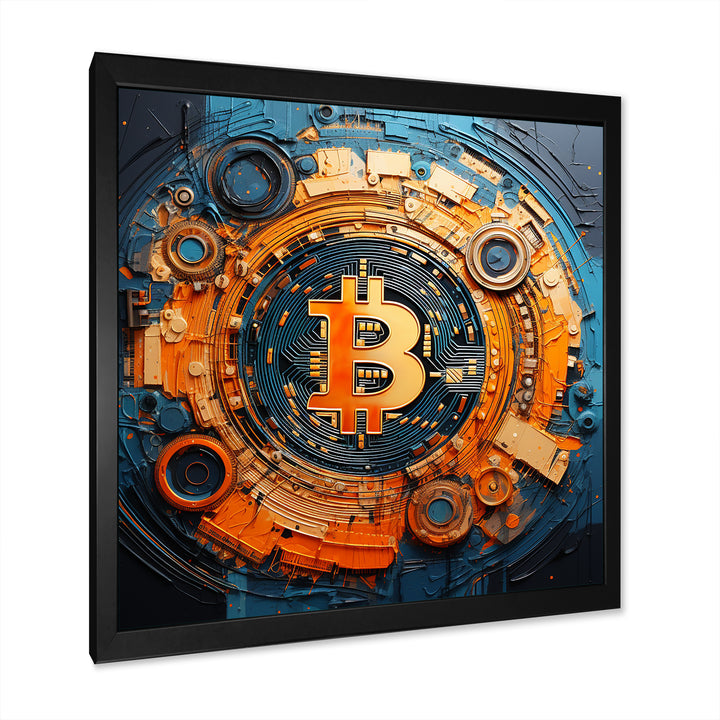 Orange Vibrant Bitcoin crypto - Nursery Teddy Bear Wall Art Prints
