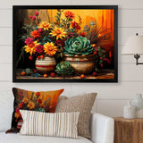 Boho mexican Pottery blooms - Geometric Canvas Wall Art