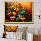 Boho mexican Pottery blooms - Geometric Canvas Wall Art