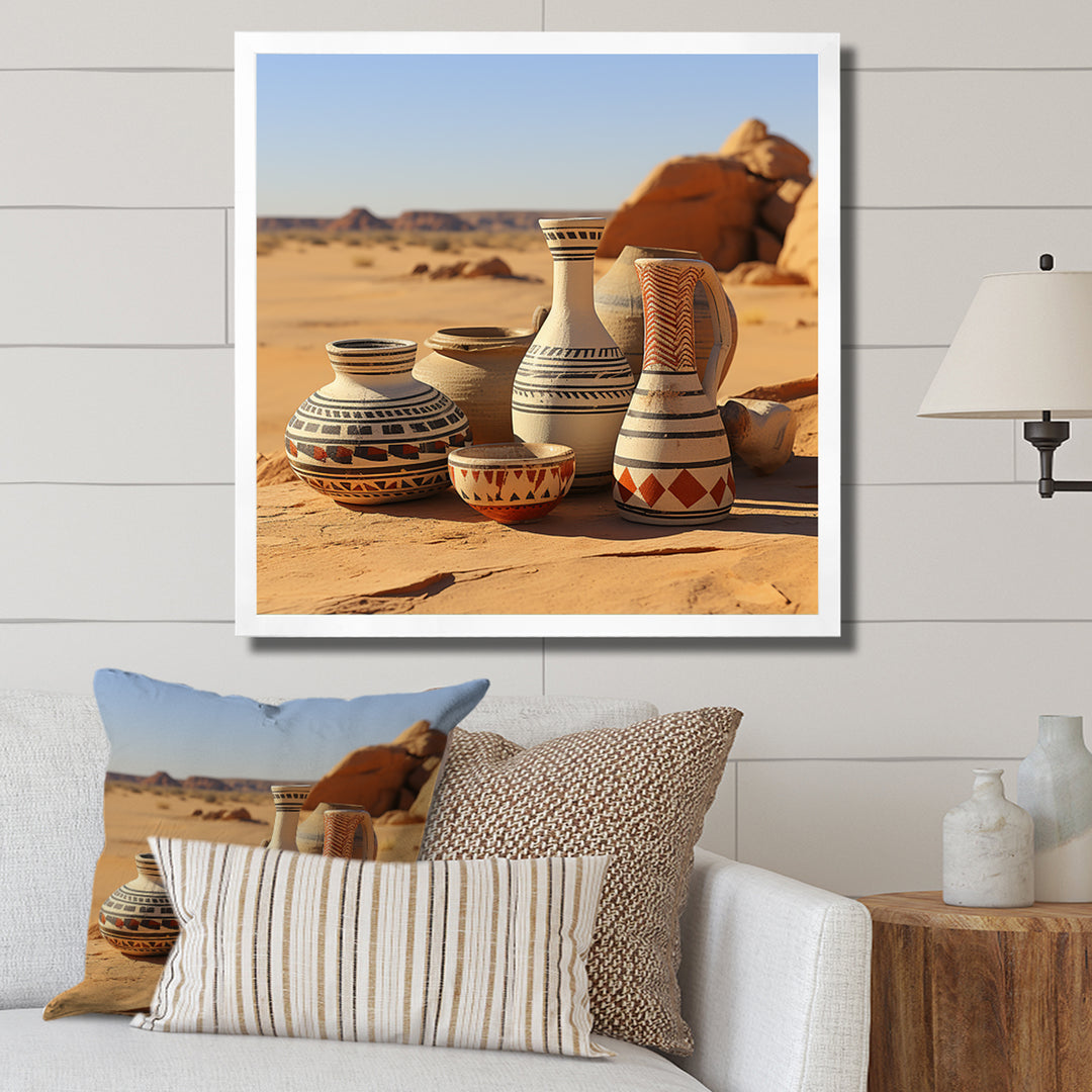 Surreal pottery Ceramics desert dreams - Toucan Canvas Wall Art