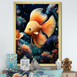 Abstract Ocean Dance - Orange Butterfly Fish Wall Art