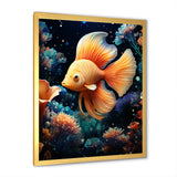 Abstract Ocean Dance - Orange Butterfly Fish Wall Art