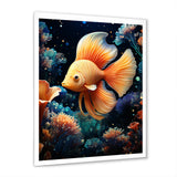 Abstract Ocean Dance - Orange Butterfly Fish Wall Art