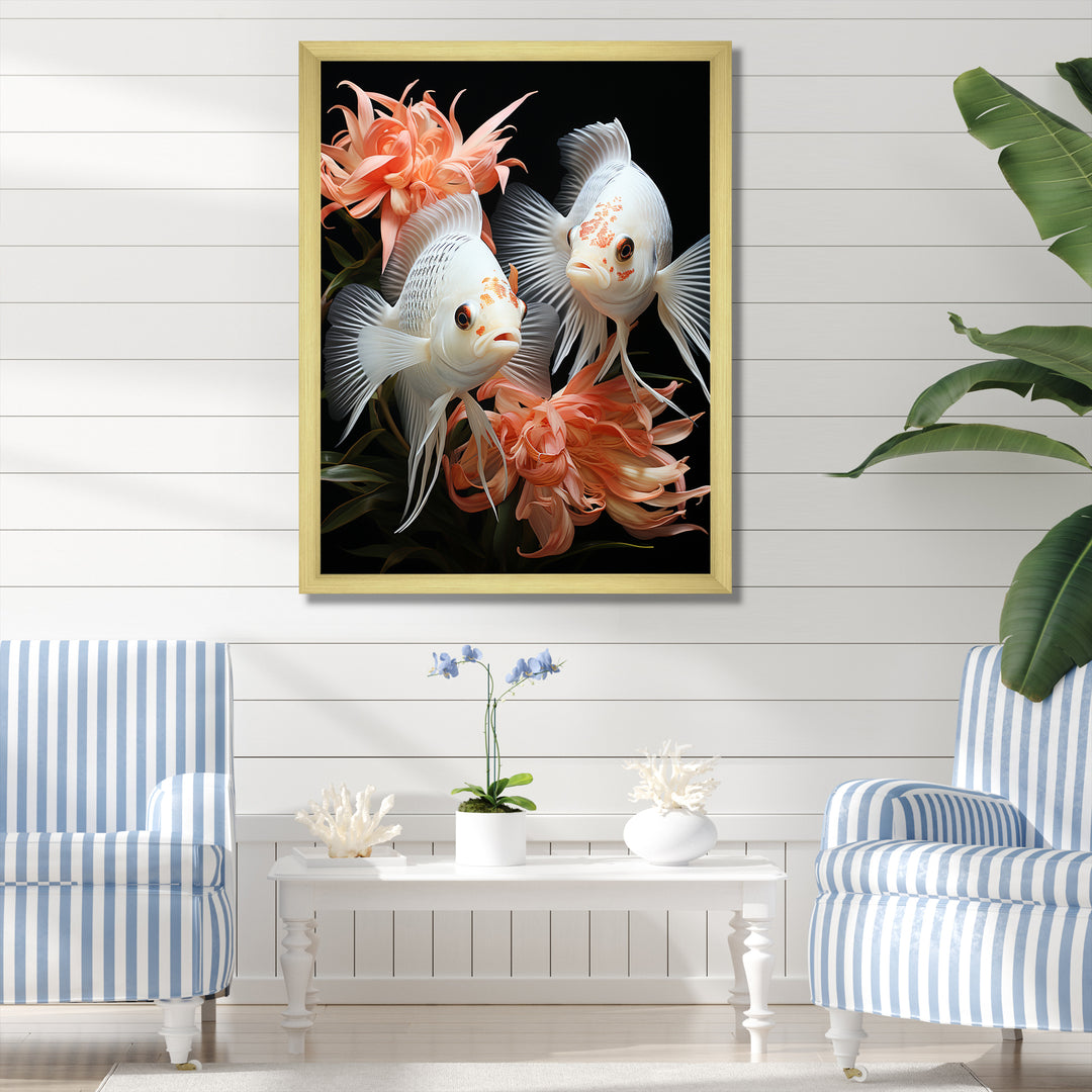 Coral Classical Butterfly fish Symphony - Coral Butterfly Fish Wall Art