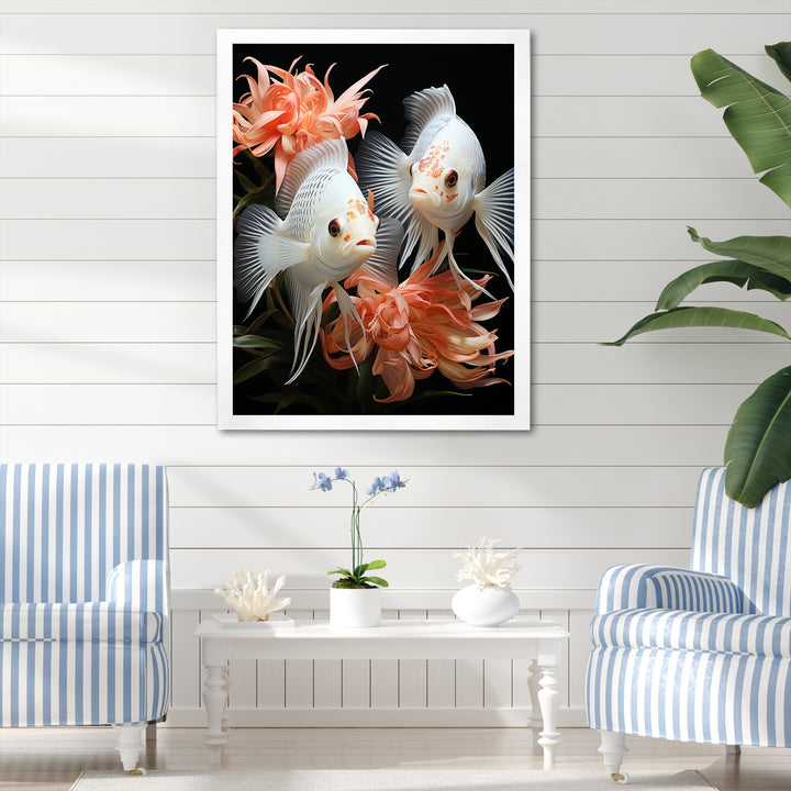 Coral Classical Butterfly fish Symphony - Coral Butterfly Fish Wall Art