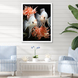 Coral Classical Butterfly fish Symphony - Coral Butterfly Fish Wall Art